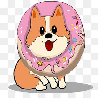 春节派对甜甜圈柯基,免抠元素