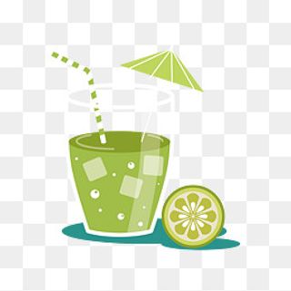 夏天卡通猕猴桃汁清凉矢量图,免抠元素