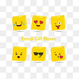 矢量EMOJI可爱方形盒子表情包
