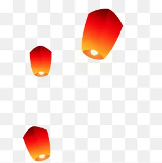 红黄色漂浮的中秋灯笼,免抠元素