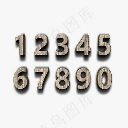 数字木头3D立体字(2000X1500(DPI:300))psd模版下载