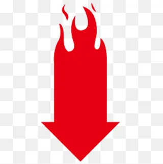 红色下降火箭头,免抠元素