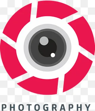 可爱红色相机镜头矢量图,免抠元素