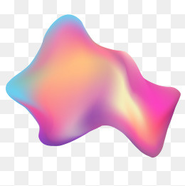 不规则图形彩色渐变流体设计素材,免抠元素