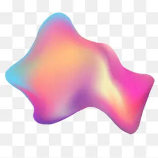 不规则图形彩色渐变流体设计素材,免抠元素