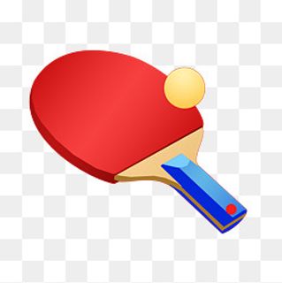 体育运动红色球拍