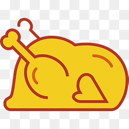 扁平化可爱卡通炸鸡图标,免抠元素