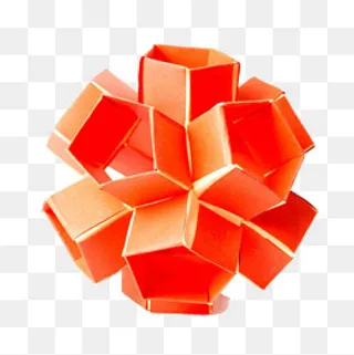 橙色立体几何图形,免抠元素