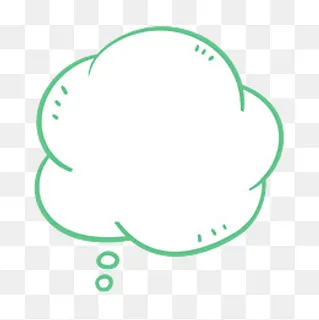卡通绿色创意对话框文本框,免抠元素