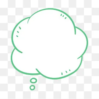 卡通绿色创意对话框文本框,免抠元素