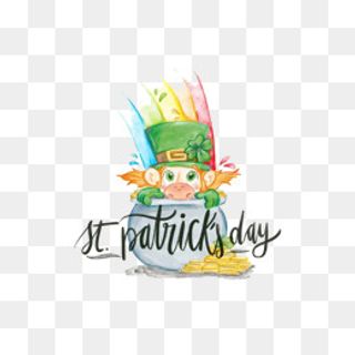 西方圣巴特里克节可爱精灵,免抠元素