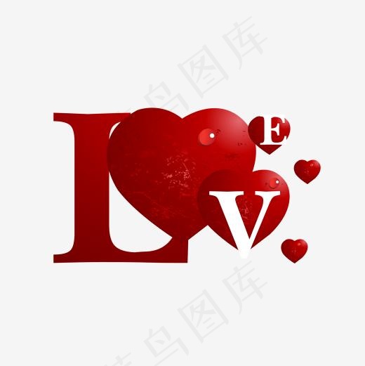 情人节红心love艺术字(2001*2001px)ai矢量模版下载