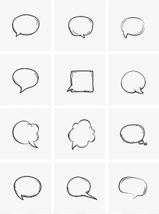 通用节日黑白线条风活动宣传气泡,免抠元素