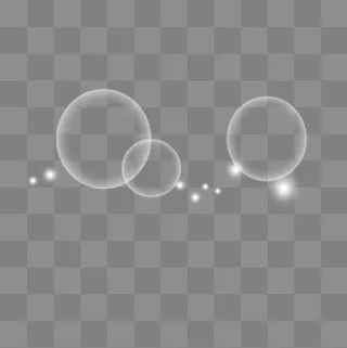白色圆形透明泡泡梦幻光效,免抠元素