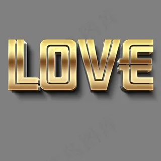 love爱情金色立体字