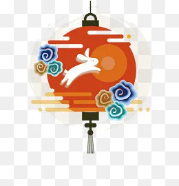 中国风手绘中秋大红灯笼元素,免抠元素
