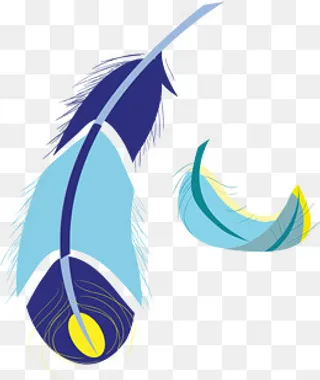 矢量图蓝色羽毛装饰