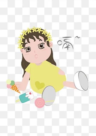 透明底png暑期生活吃太多打嗝表情,免抠元素