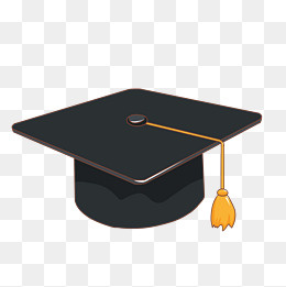 校园黑色帽子博士帽手绘插画