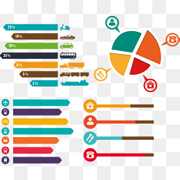 矢量手绘彩色百分比,免抠元素