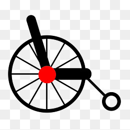 黑色扁平化圆形轮椅元素,免抠元素