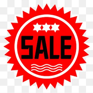 手绘红色的促销标签,免抠元素