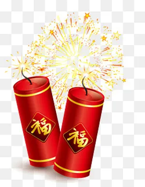 春节鞭炮psd分层图,免抠元素