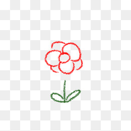 儿童简笔画小红花免扣,免抠元素(2000*2000px)psd模版下载