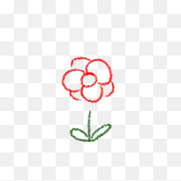 儿童简笔画小红花免扣,免抠元素