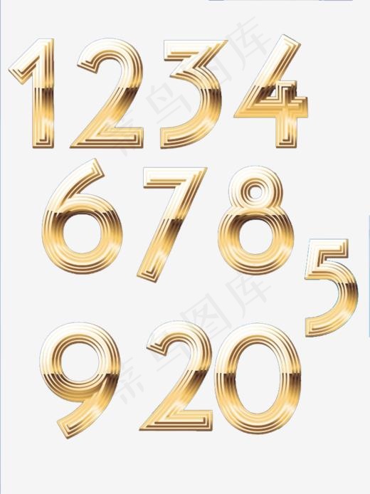 金色数字字体设计(768*1024px)