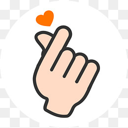 彩色手绘心形比心元素,免抠元素