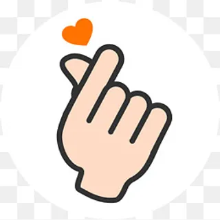 彩色手绘心形比心元素,免抠元素