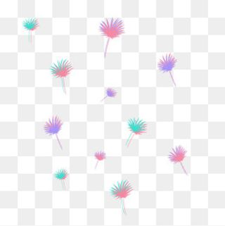 蒲公英花瓣叶子漂浮渐变简约颜色