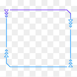 蓝色科技感外发光几何方形三角形,免抠元素