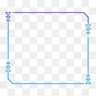 蓝色科技感外发光几何方形三角形,免抠元素