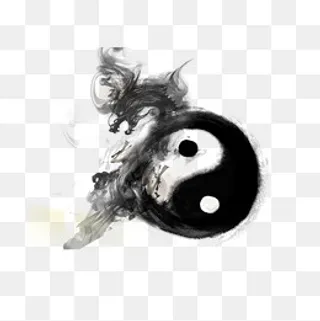 黑色圆形太极,免抠元素