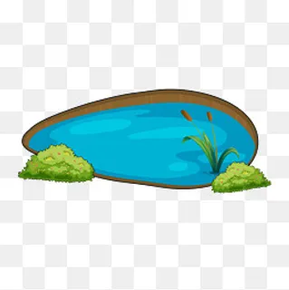 卡通池塘矢量图下载,免抠元素