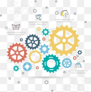 矢量手绘齿轮扁平,免抠元素
