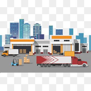 物流仓库和货车下载,免抠元素