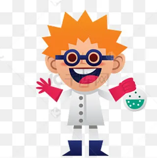 一个扁平化的疯狂科学家,免抠元素