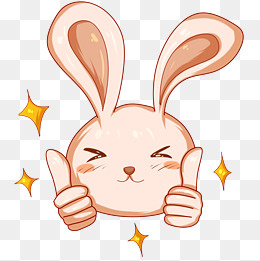 点赞的可爱兔子插画