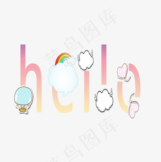 菜鸟图库字体设计hello,免抠元素艺术字(2000*2000px)psd模版下载