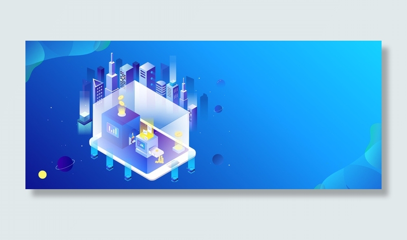 2.5D蓝色渐变未来互联网金融科背景背景图片素材,背景元素
