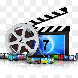 蓝色电影胶圈拍板PNG,免抠元素