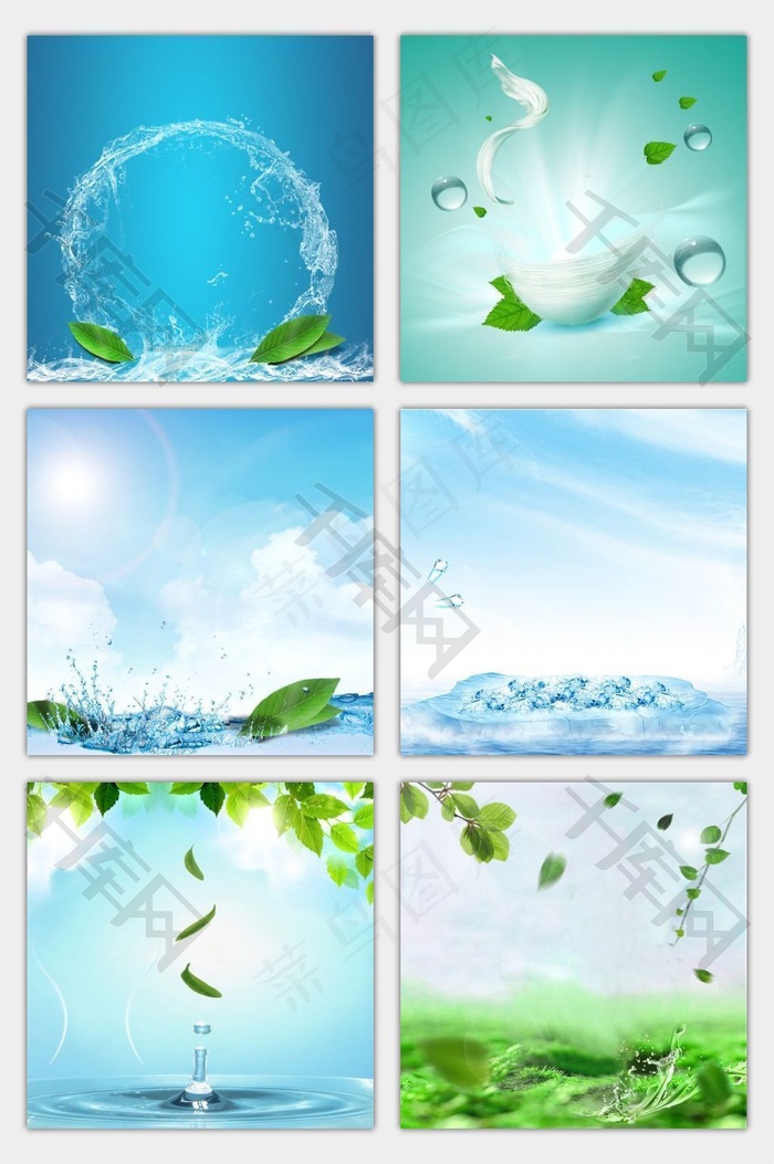 纯净水花飞溅淘宝化妆品背景主图背景图片素材