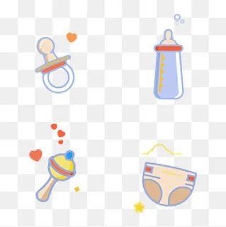 婴儿用品矢量免扣图,免抠元素
