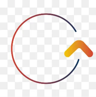 彩色渐变圆环箭头,免抠元素