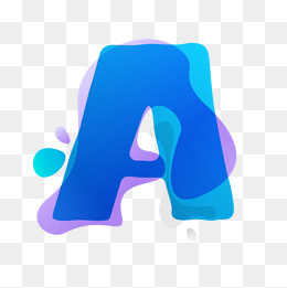矢量蓝色渐变叠印英文字母A,免抠元素