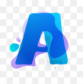 矢量蓝色渐变叠印英文字母A,免抠元素
