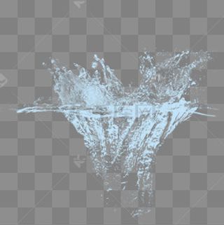 蓝色水花水珠元素,免抠元素